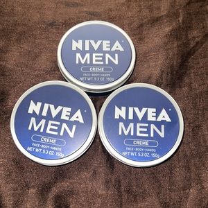 Brand New NIVEA MEN Creme, Face Hand and Body Cream, 5.3 oz.  Set of 3.